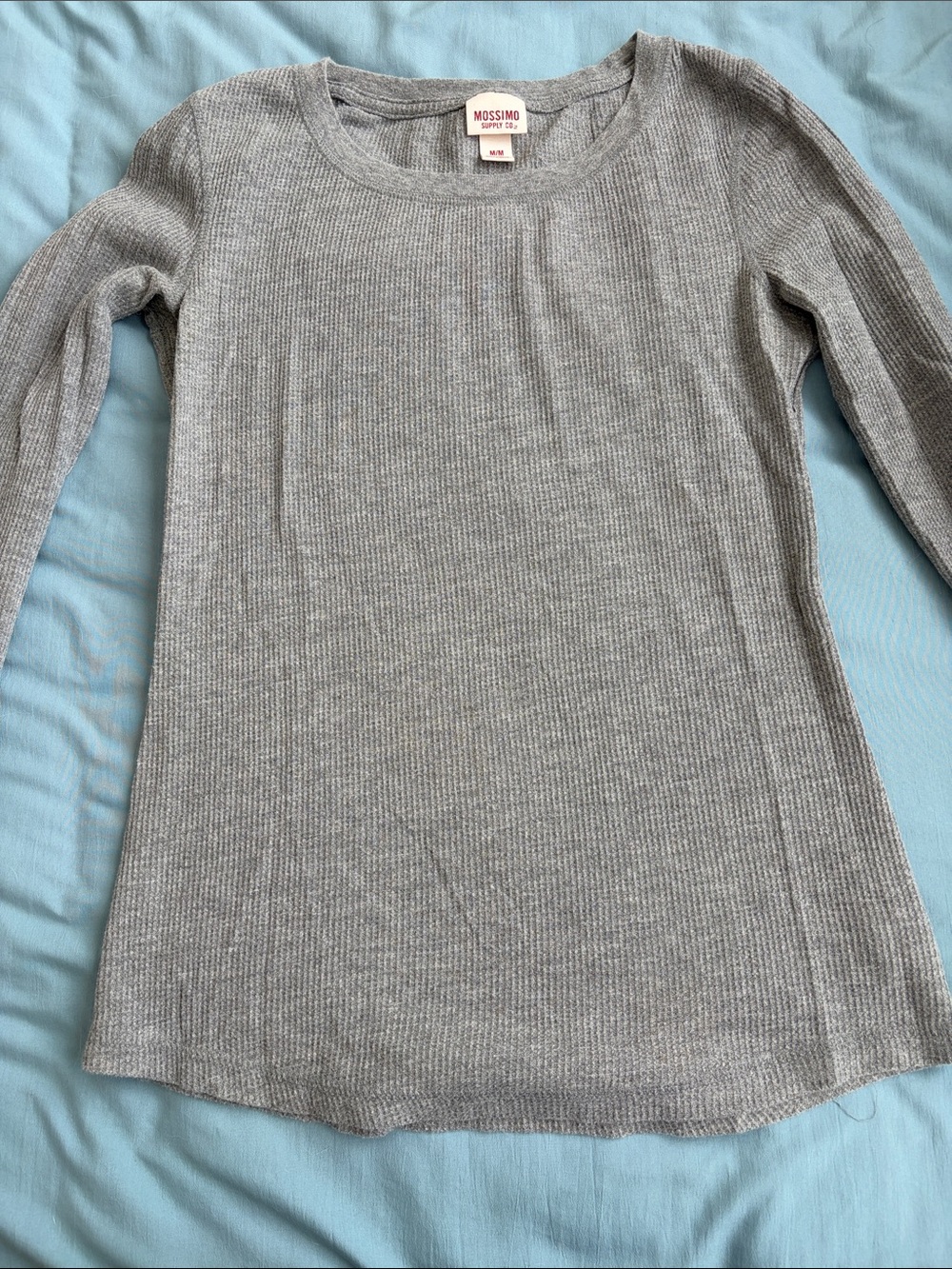 Mossimo Supply Co. Light Gray Ribbed Crewneck Sweater